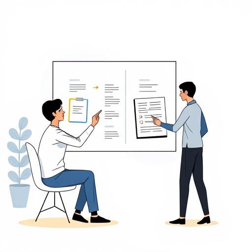 Illustrazione del processo di coaching, con due figure che collaborano alla pianificazione e definizione degli obiettivi