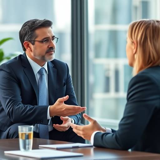 Immagine che raffigura due persone che comunicano in modo efficace durante una riunione di lavoro.