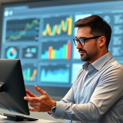 Un manager che utilizza strumenti digitali per monitorare le prestazioni del team e prendere decisioni basate sui dati.